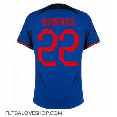 Dres Holandsko Denzel Dumfries #22 Preč MS 2022 Krátky Rukáv